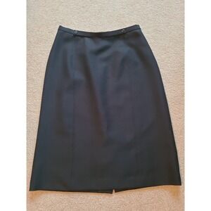 Black Women's Button Accent Back Slit Pencil Skirt Size L